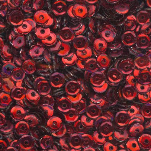 4mm Slightly Cupped Metallic Dark Red