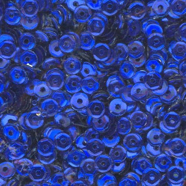 4mm Slightly Cupped Metallic Cobalt Blue