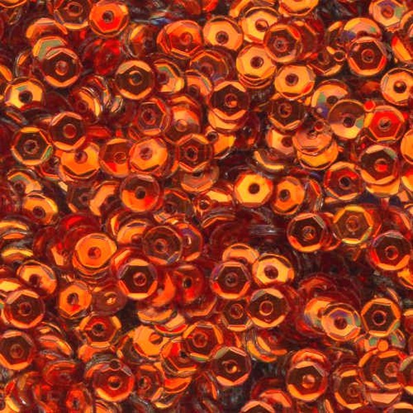 4mm Slightly Cupped Metallic Orange