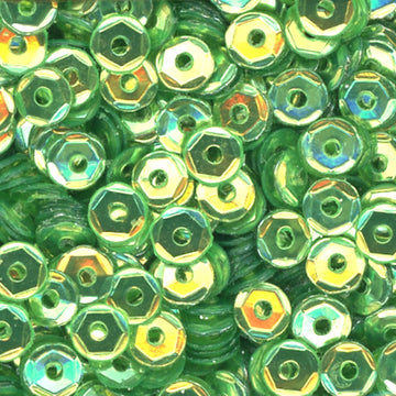 4mm Slightly Cupped Metallic Spring Green