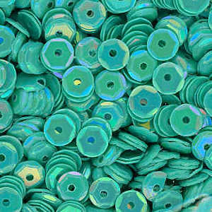 5mm Slightly Cupped Opaque Iridescent Teal