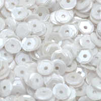 5mm Slightly Cupped Opaque White Glossy (no iridescence)