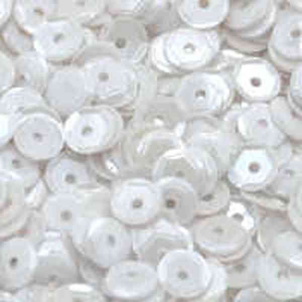 5mm Slightly Cupped Opaque White Glossy no iridescence
