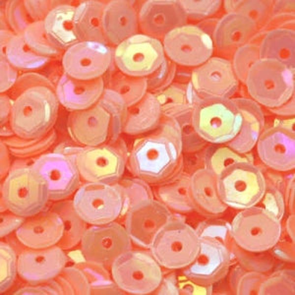 5mm Slightly Cupped Opaque Iridescent Peach
