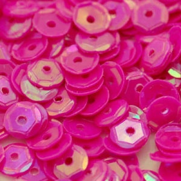 5mm Slightly Cupped Opaque Iridescent Dk Pink Orchid