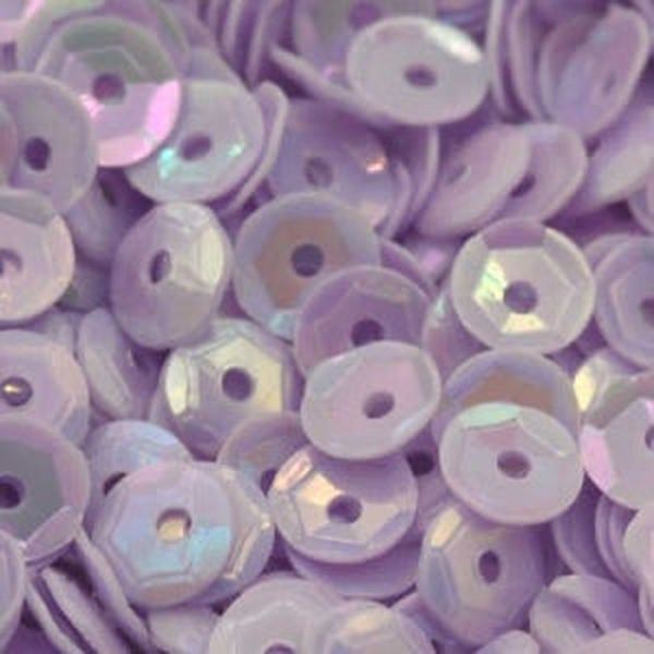 5mm Slightly Cupped Opaque Iridescent Light Purple