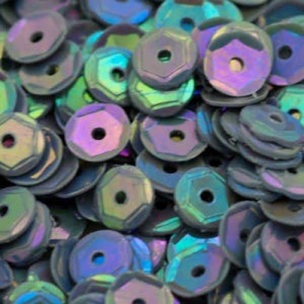 5mm Slightly Cupped Opaque Iridescent Gray