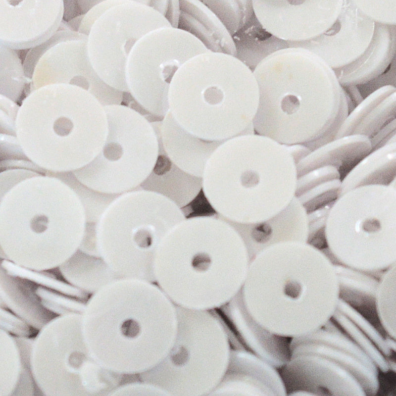 5mm Flat Opaque White Glossy (no iridescence)