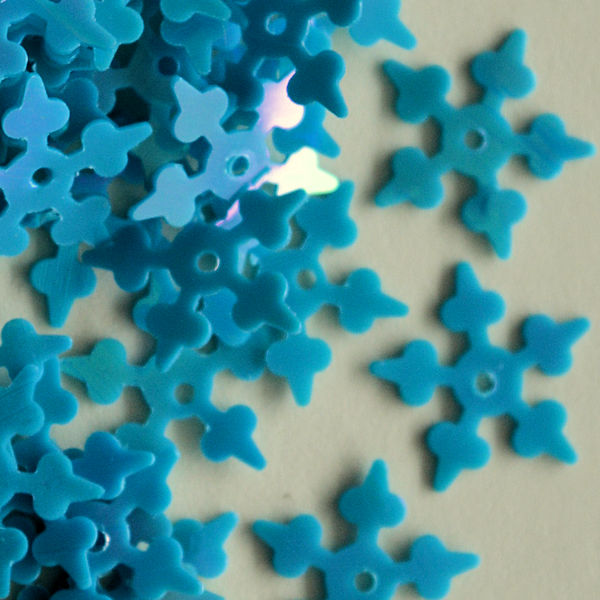 10mm Opaque Iridescent Starflake Dark Turquoise