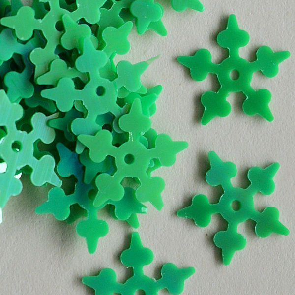 10mm Opaque Iridescent Starflake Bright Green
