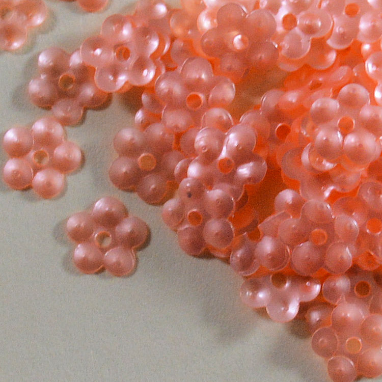 5mm Satin Flower Pale Peach 100 grams