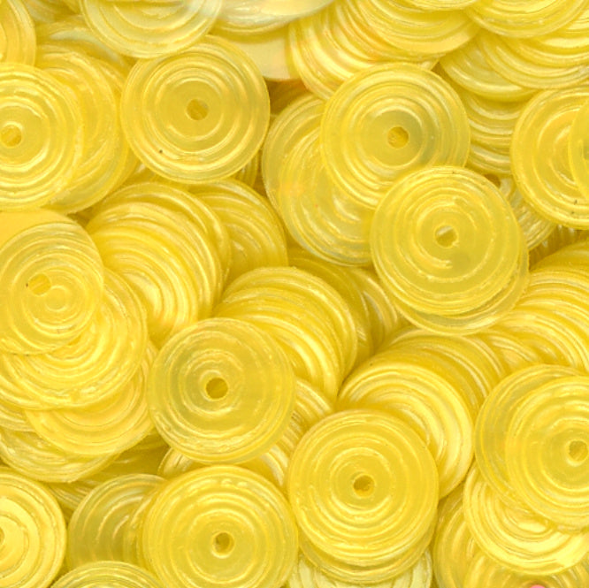 8mm Circle Satin Lemon Yellow