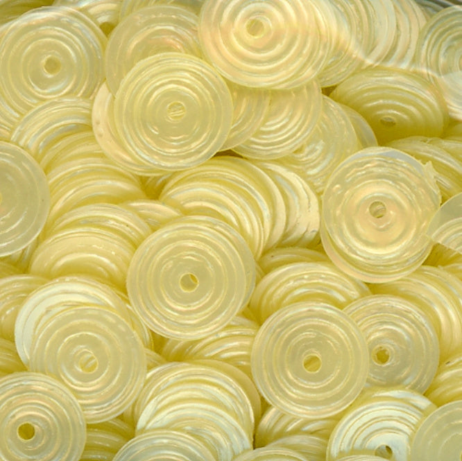 8mm Circle Satin Pale Yellow