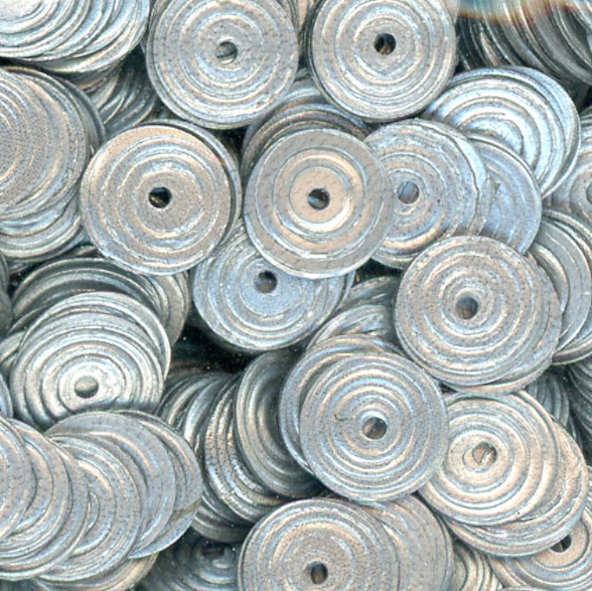 8mm Circle Satin Silver