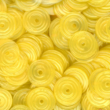 8mm Circle Satin Lemon Yellow 100 grams