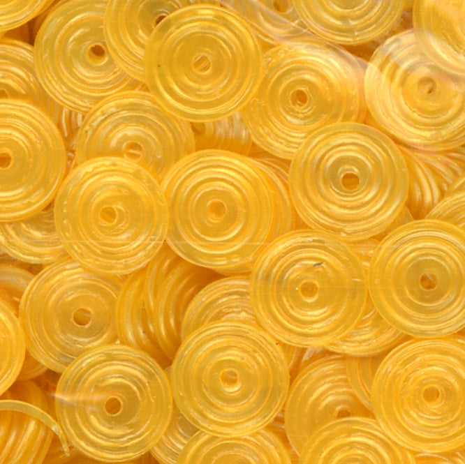 8mm Circle Satin Maize Yellow 100 grams