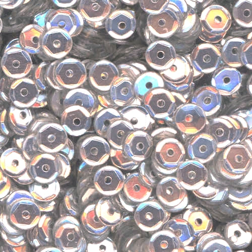 5mm Slightly Cupped Metallic Silver