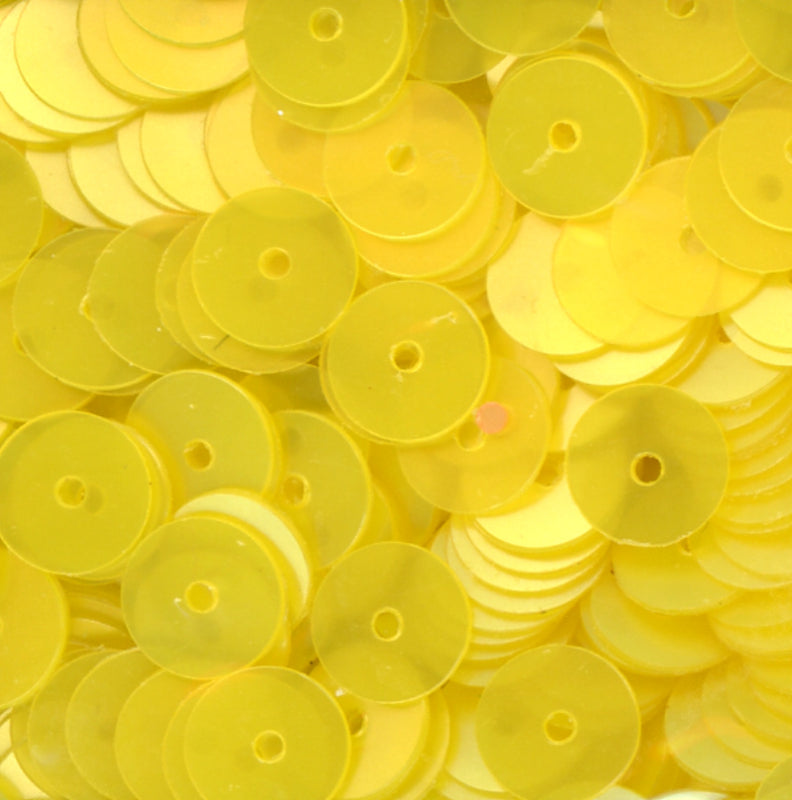 6mm Flat Satin Lemon Yellow 100 Grams