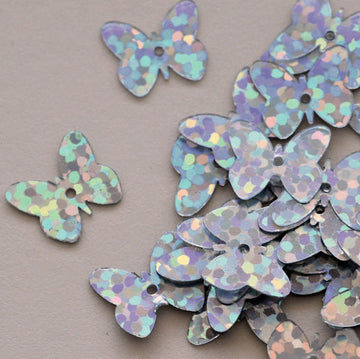 10mm Butterfly Hologram Silver