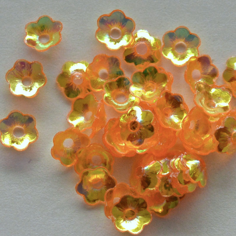 6mm Cupped Flower Crystal Iris Sunglow