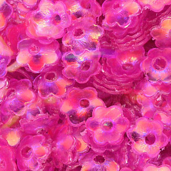 6mm Cupped Flower Crystal Iris Fandango Pink 100 Grams