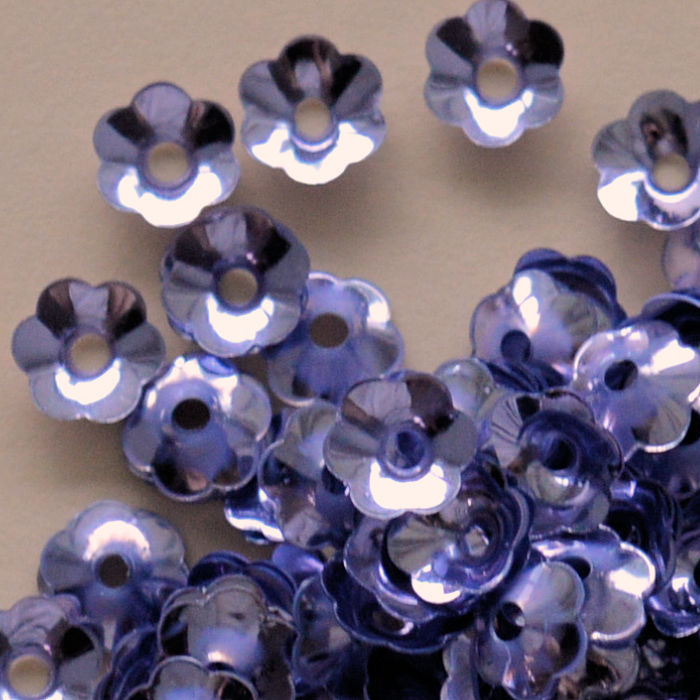6mm Cupped Flower Metallic Lilac