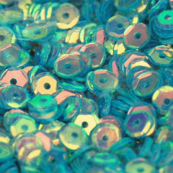 6mm Slightly Cupped Crystal Opaque Poseidon