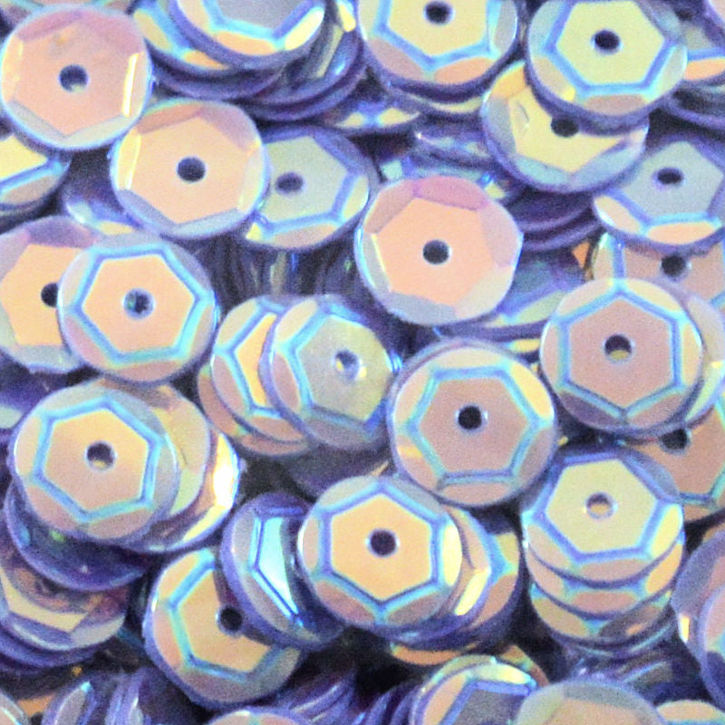 6mm Slightly Cupped Crystal Opaque Periwinkle 100 Grams
