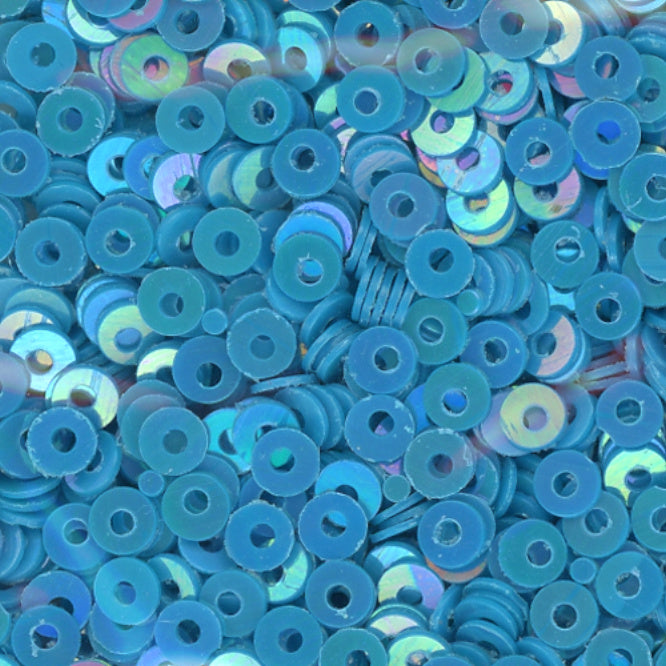 3mm Flat Opaque Iridescent Dk Turquoise