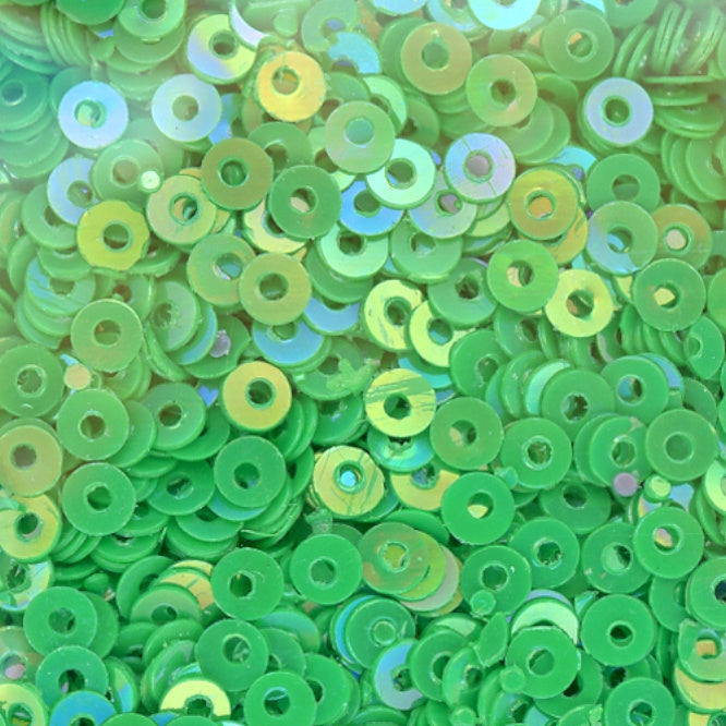 3mm Flat Opaque Iridescent Bright Green