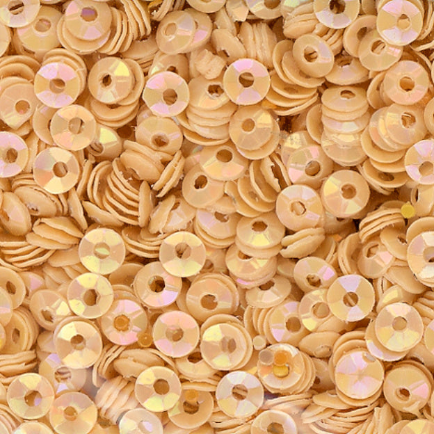 3mm Fully Cupped Opaque Iridescent Pale Coral