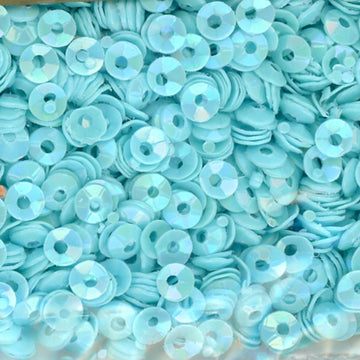 3mm Fully Cupped Opaque Iridescent Lt Turquoise