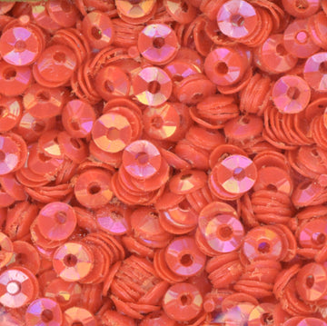 3mm Fully Cupped Opaque Iridescent Orange Flame