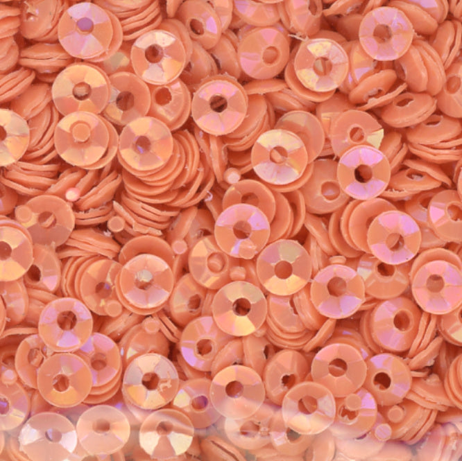 3mm Fully Cupped Opaque Iridescent Papaya