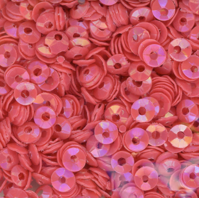 3mm Fully Cupped Opaque Iridescent Watermelon