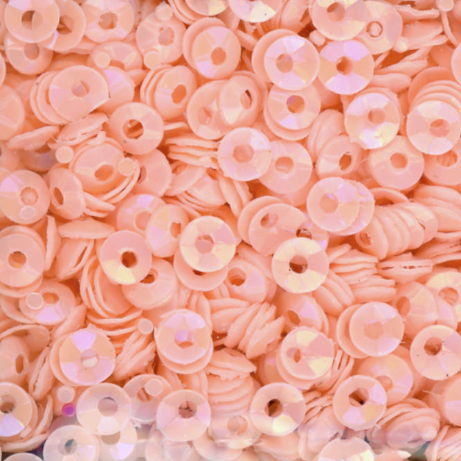 3mm Fully Cupped Opaque Iridescent Pale Peach