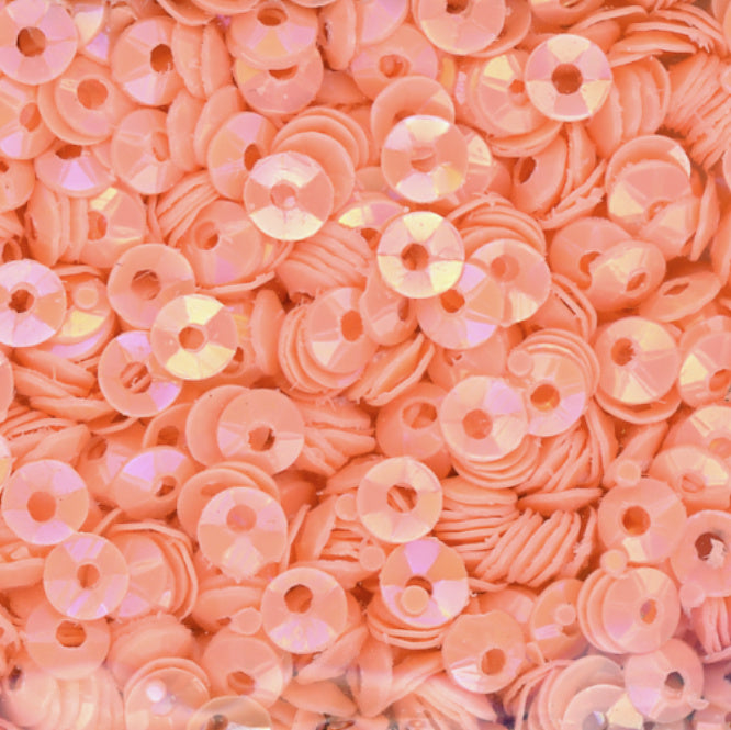 3mm Fully Cupped Opaque Iridescent Peach