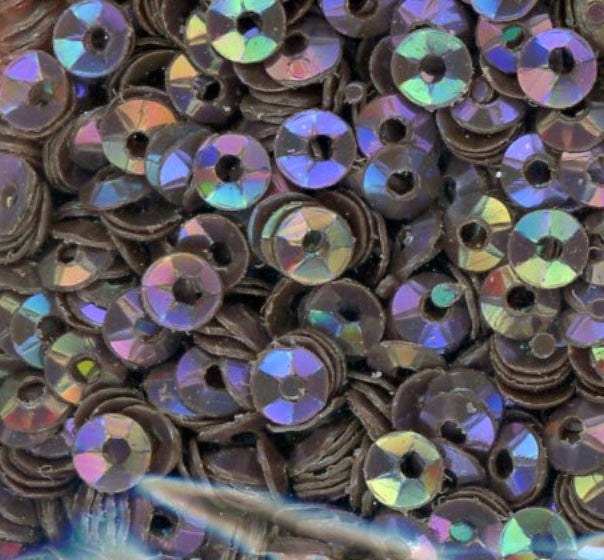 3mm Fully Cupped Opaque Iridescent Espresso
