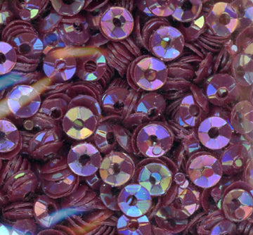 3mm Fully Cupped Opaque Iridescent Burgundy Brown