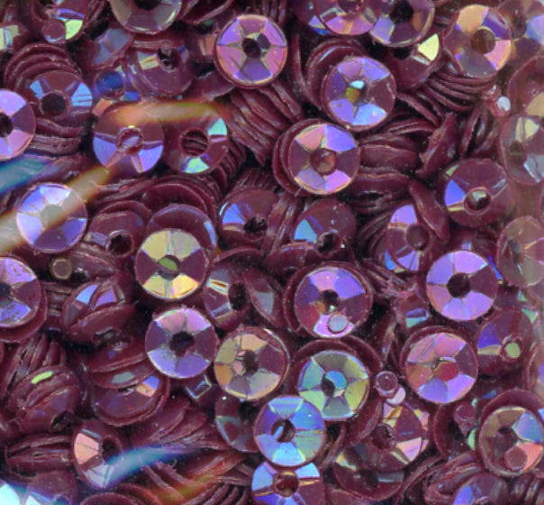 3mm Fully Cupped Opaque Iridescent Burgundy Brown