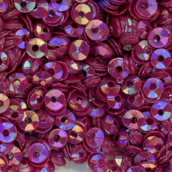 3mm Fully Cupped Opaque Iridescent Wine