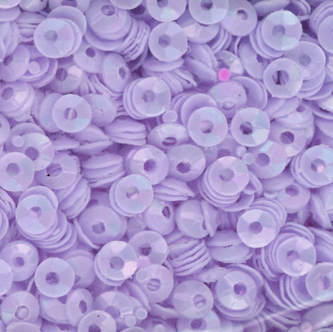 3mm Fully Cupped Opaque Iridescent Light Purple
