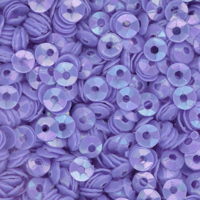 3mm Fully Cupped Opaque Iridescent Medium Purple