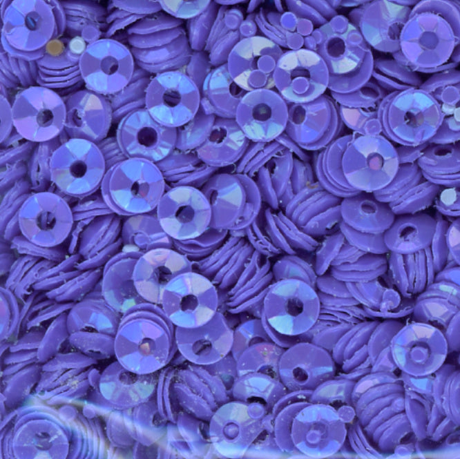 3mm Fully Cupped Opaque Iridescent Periwinkle