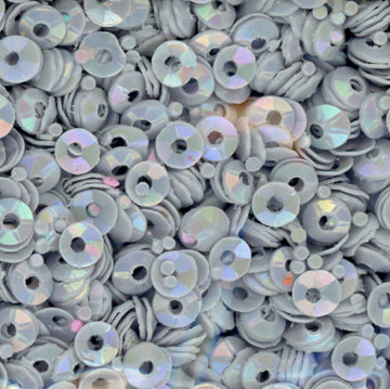 3mm Fully Cupped Opaque Iridescent Lt. Gray