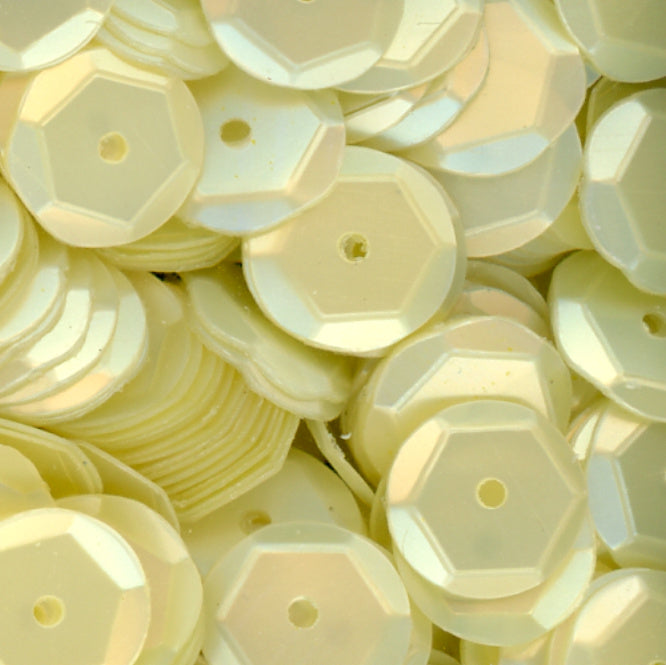 8mm Slightly Cupped Satin Banana Creme