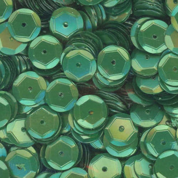 8mm Slightly Cupped Satin Emerald Green