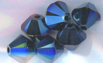 Swarovski 6mm Bicone Metallic Blue