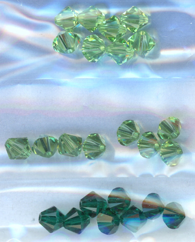 Swarovski 6mm Bicone Greens Mix