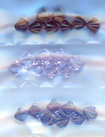 Swarovski 6mm Bicone Purples Mix
